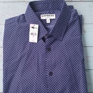 Mens dark blue button down dress shirt